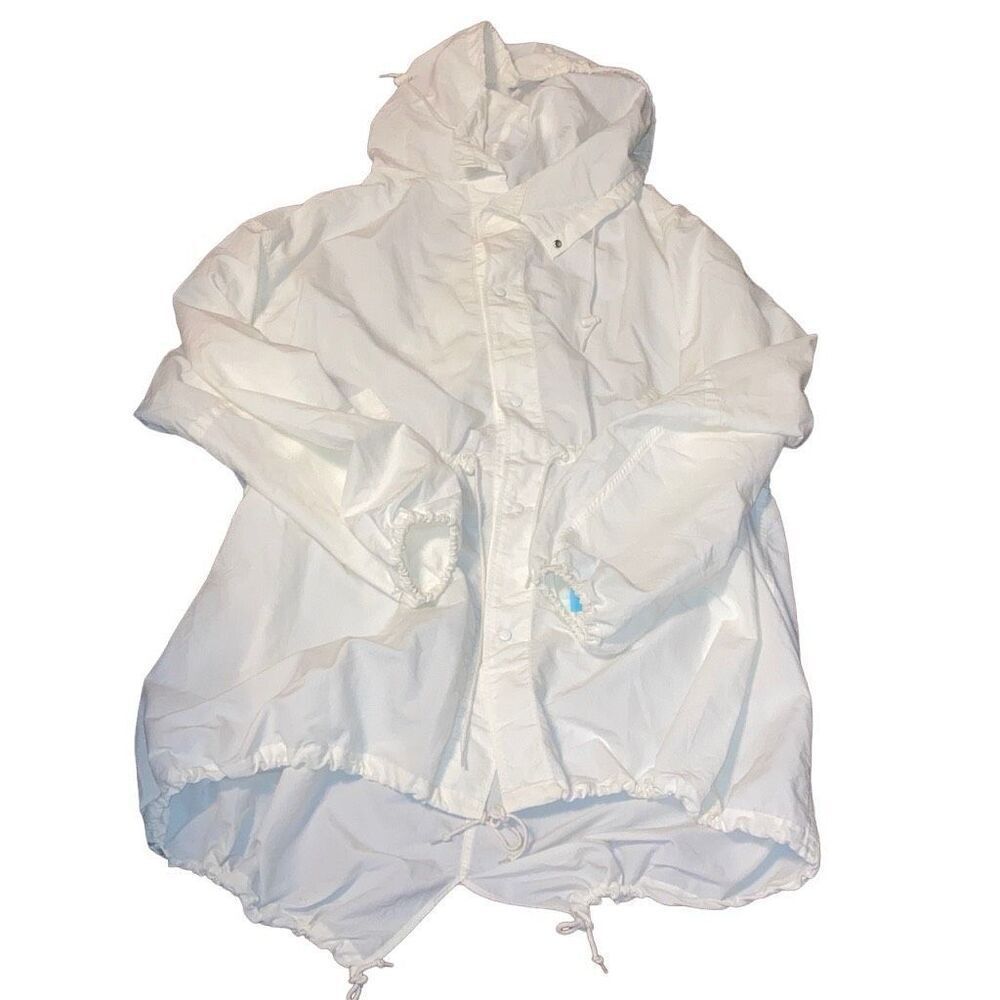Vintage Men’s 1950s Military Lightweight White Snow Camouflage Hooded Jacket XL